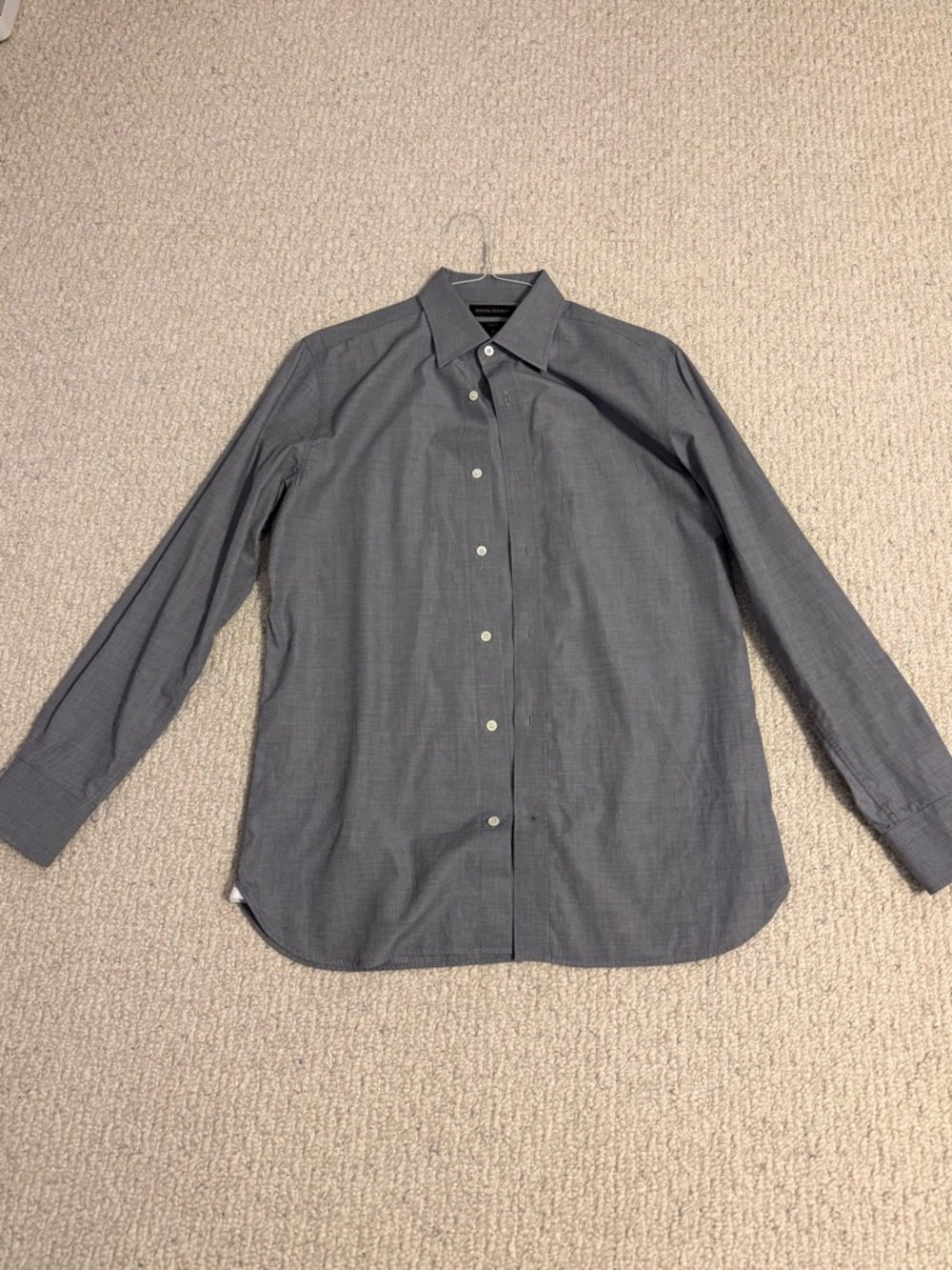 Banana Republic Men's Charcoal Gray Dress Shirt - Long Sleeve Button-Up